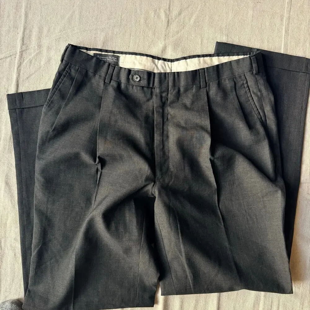 Vintage Christian Dior Monsieur Pants Men's 34X32 Pleated Gray Tailored in USA